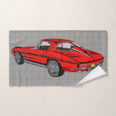 Red Classic Corvette Design Badetuch Set (Handtuch)