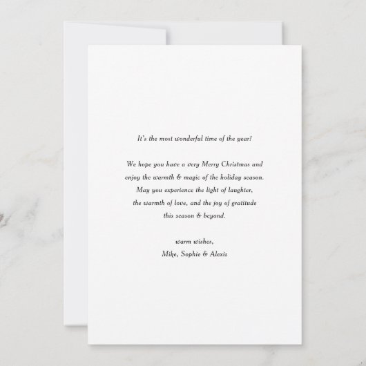 Red Classic Kariert Pattern Foto Frohe Weihnachten (Rückseite)