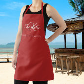 Red Classic Monogram Name Business Schürze