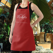 Red Classic Monogram Name Business Schürze
