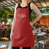 Red Classic Monogram Name Business Schürze