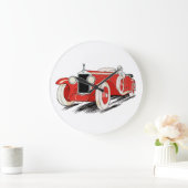 Red Classic Roadster Große Wanduhr (Zuhause)