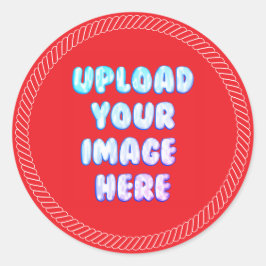 Red Classic Round Sticker with a Business Logo