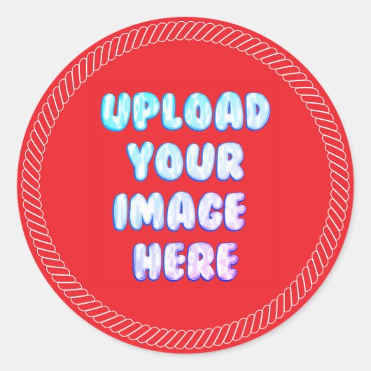 Red Classic Round Sticker with a Business Logo (Vorderseite)