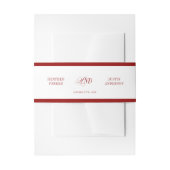 Red Classic Simple Minimalistisch Wedding Einladungsbanderole (Vorderseite Beispiel)