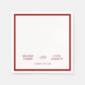 Red Classic Simple Minimalistisch Wedding Serviette (Vorderseite)