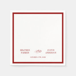 Red Classic Simple Minimalistisch Wedding Serviette