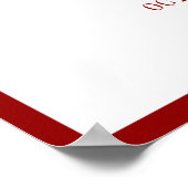 Red Classic Simple Minimalistisch Wedding Willkomm Poster (Ecke)