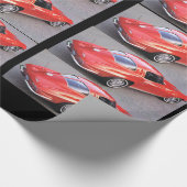 Red Classic Split Window Red Corvette Geschenkpapier (Ecke)