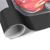 Red Classic Split Window Red Corvette Geschenkpapier (Rolleneckpunkt)