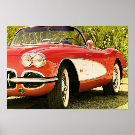 RED CLASSIC SPORTSCAR POSTER (Vorne)