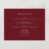 Red Classic Wedding Details Enclosure Card Begleitkarte (Vorderseite)