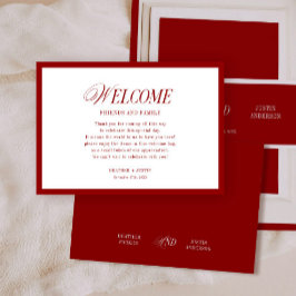 Red Classic Wedding Welcome Gift Bag Platzkarten Begleitkarte