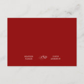 Red Classic Wedding Welcome Gift Bag Platzkarten Begleitkarte (Rückseite)