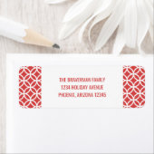 Red Classy Diamond Holiday Address Labels (Insitu)
