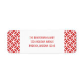 Red Classy Diamond Holiday Address Labels (Vorne)