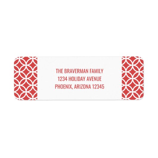 Red Classy Diamond Holiday Address Labels (Vorne)
