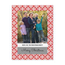 Red Classy Diamond Holiday Foto Postkarte