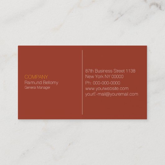 Red Clay Business Card Visitenkarte (Rückseite)