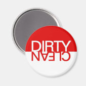 Red Clean Dirty Geschirrspüler Magnet (Vorderseite/Rückseite)