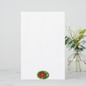 Red Clematis Frohe Weihnachten Briefpapier (Stehend Vorderseite)