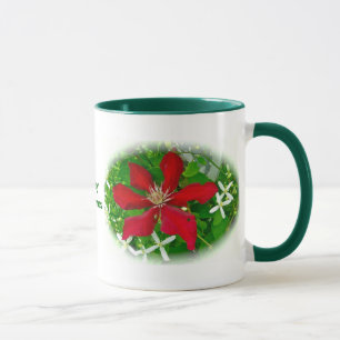 Red Clematis Frohe Weihnachten Tasse