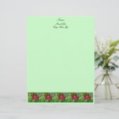 Red Clematis Letterhead Briefkopf (Stehend Vorderseite)