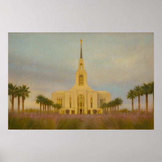 Red Cliffs Utah Temple Painting™ LDS Art Poster (Vorne)