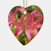 Red Clintonia Blume in Redwoods Keramik Ornament (Links)