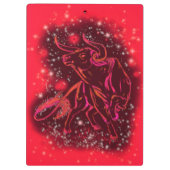 Red Clipboard Bull in der Starry Night Klemmbrett (Rückseite)