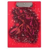Red Clipboard Bull in der Starry Night Klemmbrett (Vorderseite)
