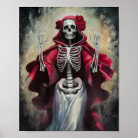 Red Cloak Santa Muerte Poster