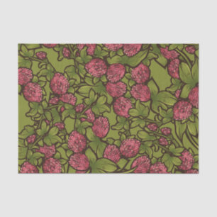 Red Clover Garden Pattern Seidenpapier