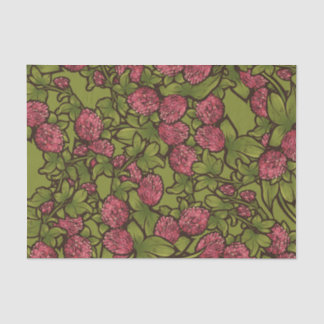Red Clover Garden Pattern Seidenpapier