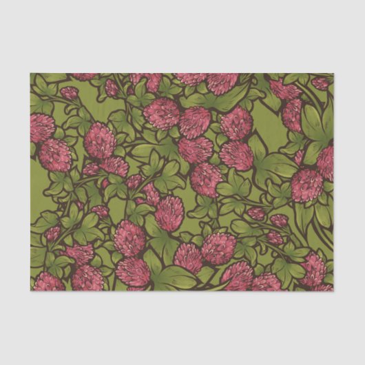 Red Clover Garden Pattern Seidenpapier (Vorderseite)