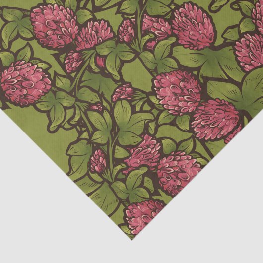 Red Clover Garden Pattern Seidenpapier (Ausschnitt)