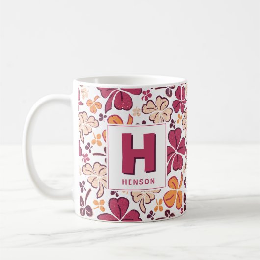 Red Clover Kleeblatt Mit Monogramm St. Patrick`s D Kaffeetasse (Links)