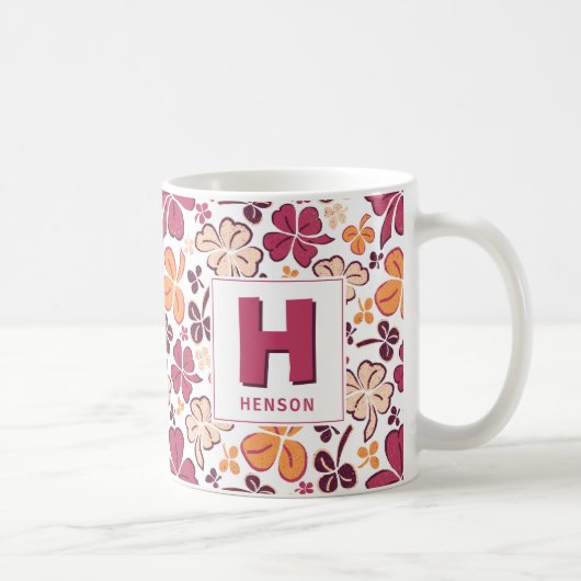 Red Clover Kleeblatt Mit Monogramm St. Patrick`s D Kaffeetasse (Rechts)