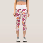 Red Clover Kleeblatt Pattern St Patrick`s Day Capri Leggings (Vorderseite)