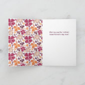 Red Clover Kleeblatt Pattern St Patrick`s Day Karte (Innenseite)