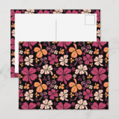Red Clover Kleeblatt Pattern St Patrick`s Day Postkarte (Vorne/Hinten)