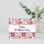 Red Clover Kleeblatt Pattern St Patrick`s Day Postkarte (Stehend Vorderseite)