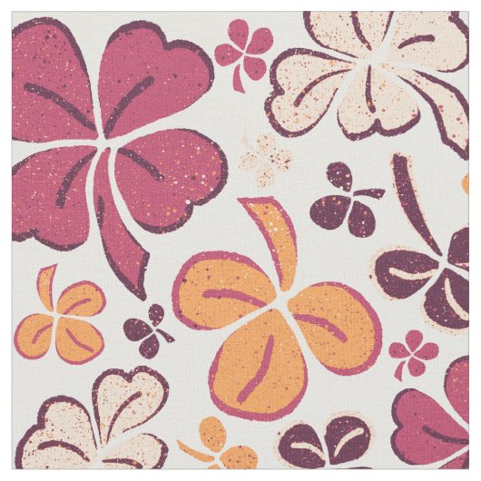 Red Clover Kleeblatt Pattern St Patrick`s Day Stoff (Nahaufnahme)