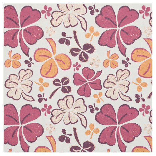 Red Clover Kleeblatt Pattern St Patrick`s Day Stoff (Muster)