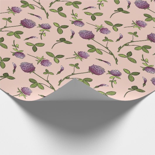 Red Clover Pink Baby Dusche Packpapier (Ecke)