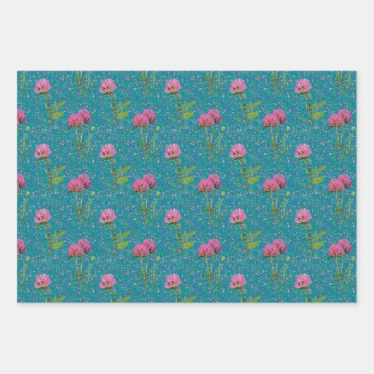 Red Clover Punkt Gift Wrap Geschenkpapier Set (Vorderseite)