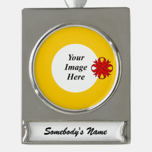 Red Clover Ribbon Template von Kenneth Yoncich Banner-Ornament Silber