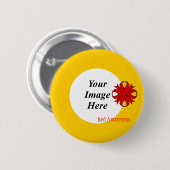 Red Clover Ribbon Template von Kenneth Yoncich Button (Vorne & Hinten)