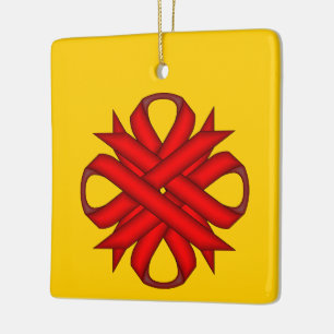Red Clover Ribbon von Kenneth Yoncich Keramikornament