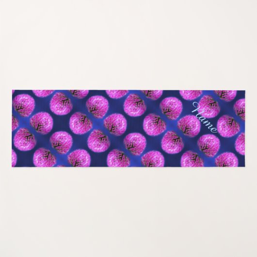 Red Clover Wildblume Abstrakt Personalisiert Yogamatte (Vorderseite (Horizontal))